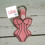 Corset/Lingerie Sexy/Bachelorette Party Fob Snap Tab Embroidery Design