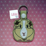 Guinea Pig Key Snap Tab Embroidery Design