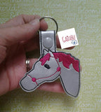 Horse Key Snap Tab Embroidery Design