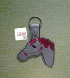 Horse Key Snap Tab Embroidery Design