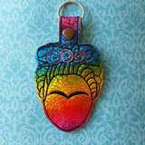 Frida Key Fob Snap Tab Embroidery Design