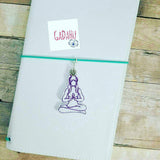 Yoga Girl with Ponytails Feltie Charm ITH Embroidery design file