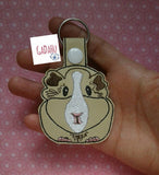 Guinea Pig Key Snap Tab Embroidery Design