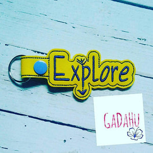 Explore Key Fob Snap Tab Embroidery Design. Instant digital download