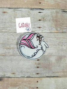 Mermaid feltie. Embroidery Design 4x4 hoop Instant Download