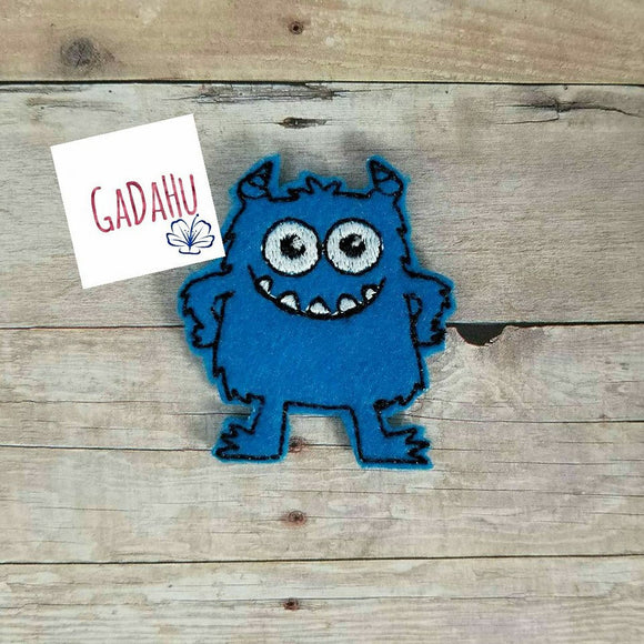 Cute Little Monster feltie. Embroidery Design 4x4 hoop Instant Download