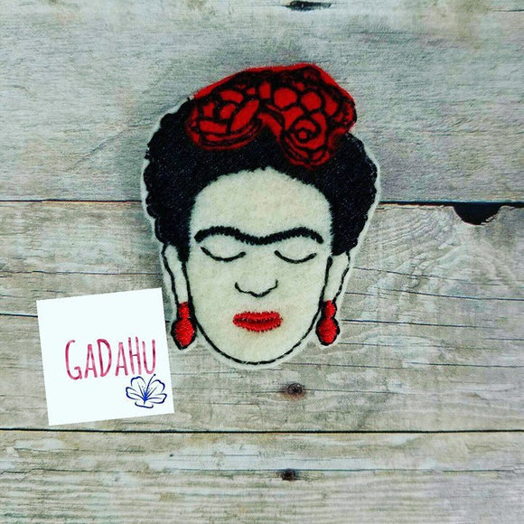 Frida feltie. Embroidery Design 4x4 hoop Instant Download. Felties. Two files included