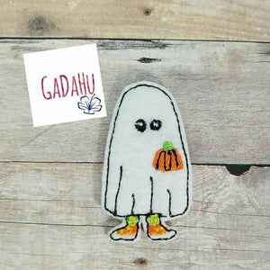 Cute Ghost Pumpkin feltie. Embroidery Design 4x4/5x7 Instant Download. Felties. Halloween / Sneakers