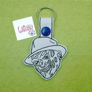 Freddy Key Fob Snap Tab Embroidery Design