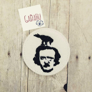 Edgar Allan Poe feltie. Embroidery Design 4x4 hoop Instant Download. Felties. Writer feltie. Poetry feltie