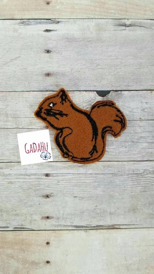 Squirrel feltie. Embroidery Design 4x4 hoop Instant Download. Felties. Animal feltie