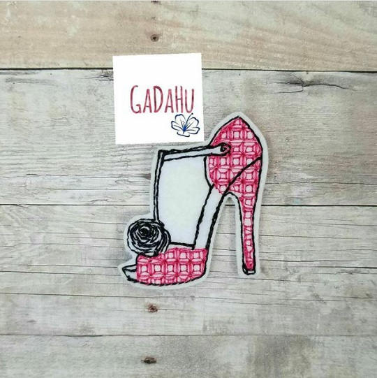 High Heel Shoe feltie. Embroidery Design 4x4 hoop Instant Download