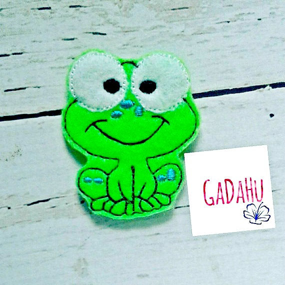 Cute Frog feltie. Embroidery Design 4x4 hoop Instant Download. Felties Froggy