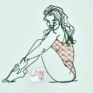 Swimsuit Machine Embroidery Design 4x4 5x7 Instant Digital Embroidery Design