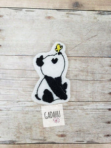 Panda with Butterfly feltie ITH Embroidery design file