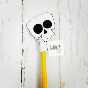 Skull Pencil Topper ITH Embroidery design