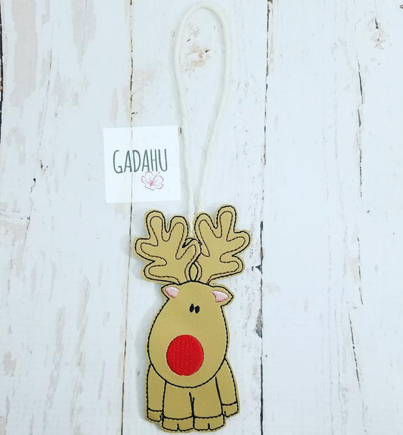 Reindeer Ornament Machine Embroidery Design 4X4