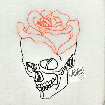 Skull Rose Machine Embroidery Design File 4X4/5X7 Instant Download