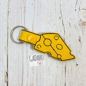 Cheese Snap tab Key Fob ITH Embroidery Design file