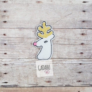 Cute Reindeer feltie. Embroidery Design 4x4 hoop Instant Download. Felties