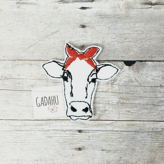 Cow Bandana feltie ITH Embroidery design file