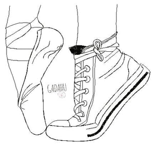 Ballet Sneaker Machine Embroidery Design Digital file. Three Sizes 4x4/5x5/8x8