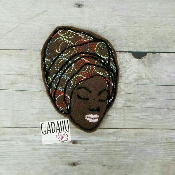 African American Girl feltie ITH Embroidery design file