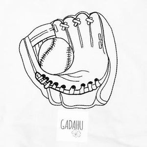 Baseball Glove Machine Embroidery Design Digital file. Two Sizes 4x4/5x7