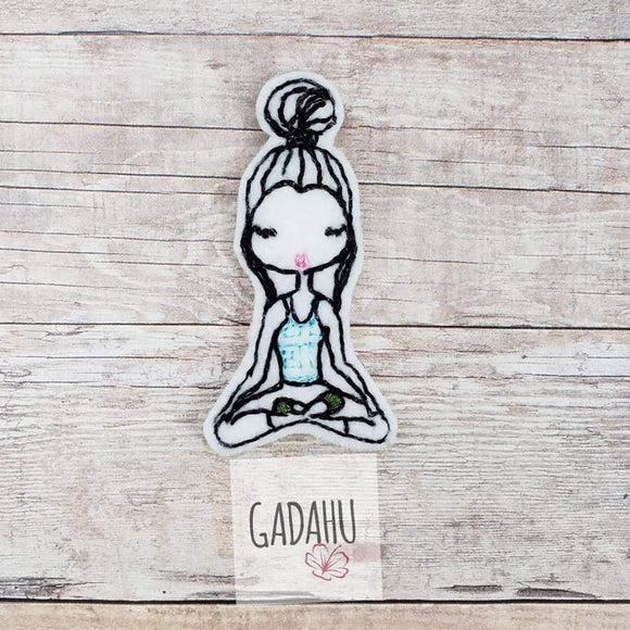 Yoga Girl feltie. Embroidery Design 4x4 hoop Instant Download