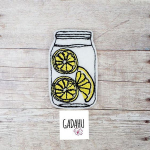 Lemonade Mason Jar feltie ITH Embroidery design file