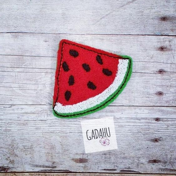 Watermelon feltie ITH Embroidery design file