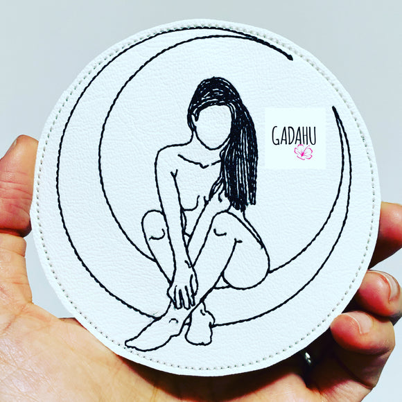 Moon Girl Coaster ITH Machine Embroidery design file